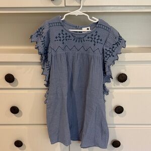 Cotton on kids Blue Embroidered Kids Dress 8
